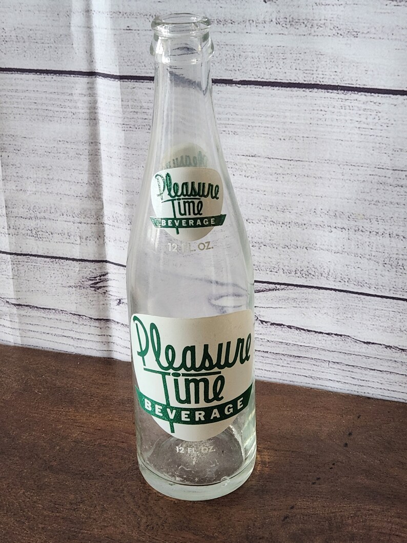Vintage 12 OZ Pleasure Time Soda Bottle Soda Memorabilia Etsy