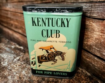 Vintage Kentuck Club Pipe & Cigarette Tobacco Tin - Retro Collectible Tobacco Memorabilia