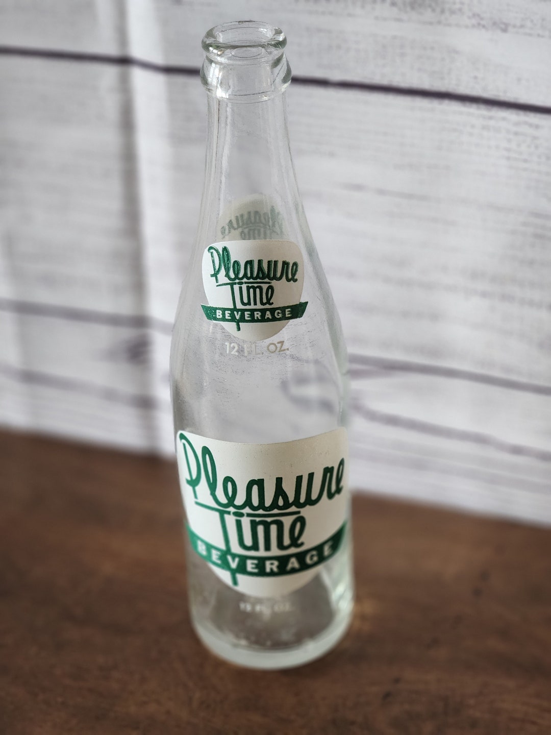 Vintage 12 OZ Pleasure Time Soda Bottle, Soda Memorabilia, Collectors Bottle, Collectors Gift Etsy