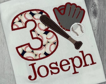 Boys Baseball Birthday shirt, personalized birthday shirt, boys baseball shirt, baseball birthday party,  boy birthday shirt