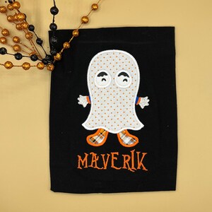 Boys Ghost Costume Applique T-shirt ,Halloween shirt , Boo embroidered shirt, Kids Ghost Halloween tee