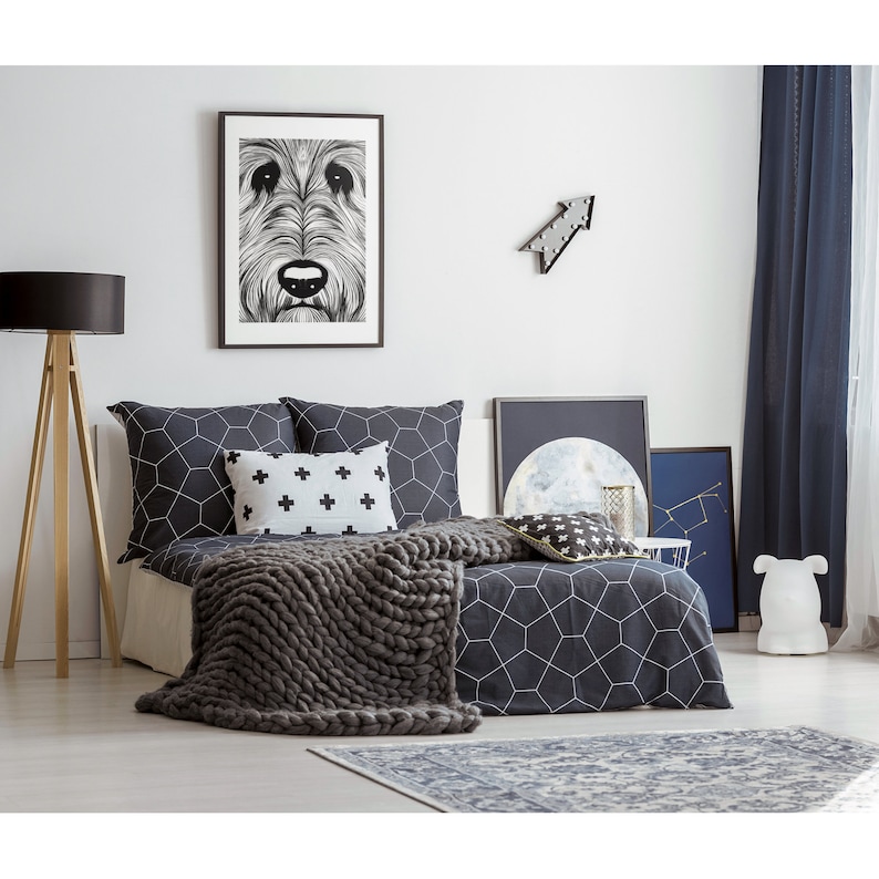 Dog Print Wall Art Graphic Line Drawing Labradoodle Art Goldendoodle