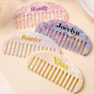Gifts for the bridesmaids,Custom Name Acetate Hairbrush,Personalized Wedding&Bachelorette Party Favour, Ladies' Pocket Comb,Anniversary Gift