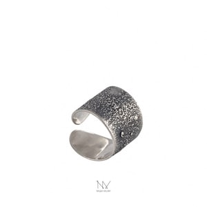 Galaxy Celestial Cosmic Stardust Ring, Wide Band Ring, Brutalist Ring, Statement Ring, Celestial Jewelry, Stardust Jewelry, Boho Ring