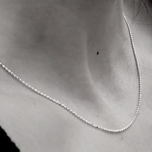 Sterling Silver Sparkle Diamond Cut Ball Shot Bead Chain || Sparkle Necklace, Dainty Diamond Cut Choker, Shiny Gift for her, Birthday Gift