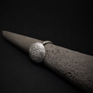 Unique Celestial Domed Full Moon Ring, Statement Ring, Disc Ring, Moon Phases Ring, Cosmic Ring, Symbolic Jewelry, Adjustable, Promise Ring
