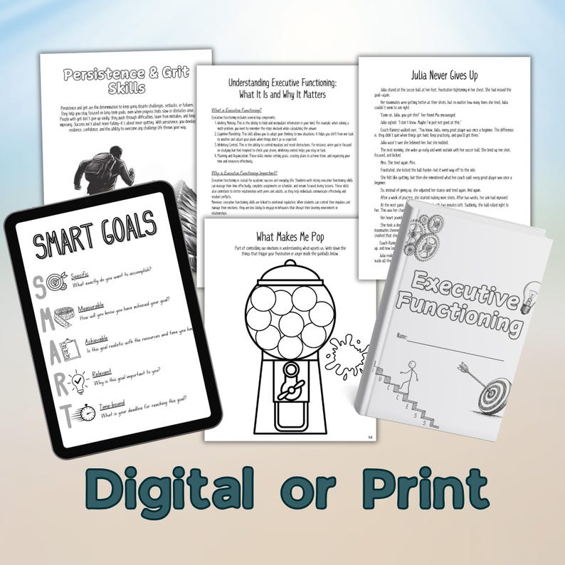 Executive Functioning Worksheets, ADHD Worksheets, Teen Coping Skills ...
