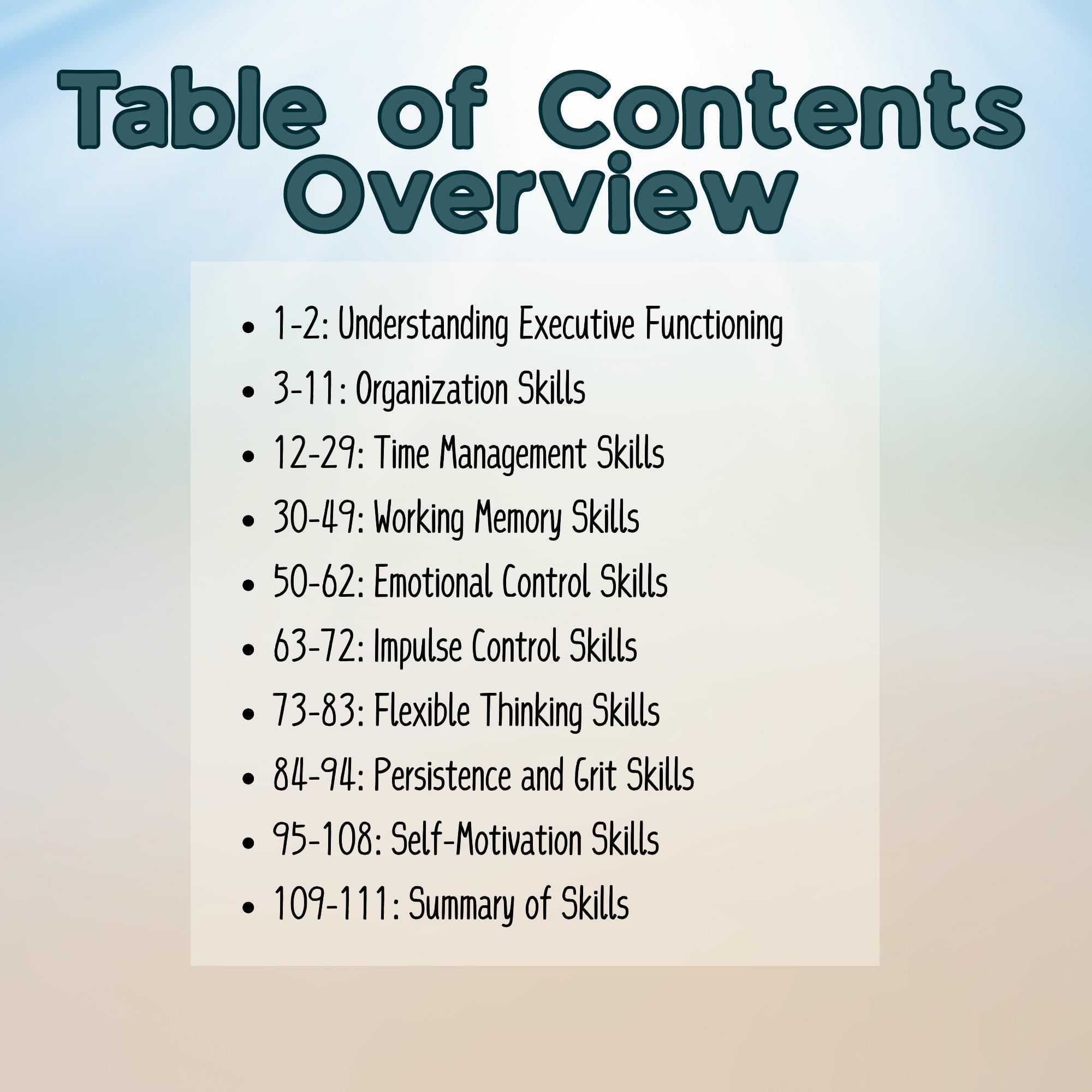 Executive Functioning Worksheets, ADHD Worksheets, Teen Coping Skills ...