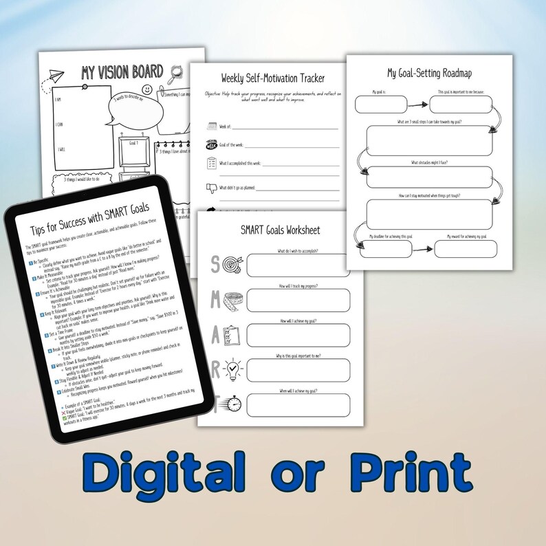 Get Motivated Worksheet.pdf Motivation and Goals Worksheet | Printable Goal-setting Template ...