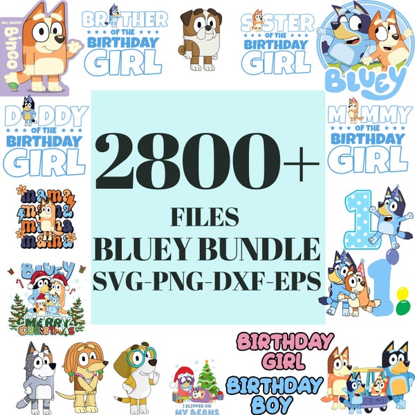 Plus de 2 800 fichiers Svg de chien bleu, ensemble d'anniversaire de chien bleu, fichiers Png de famille de chien bleu, Png pour les chemises, anniversaire Png, Clipart png, téléchargement numérique
