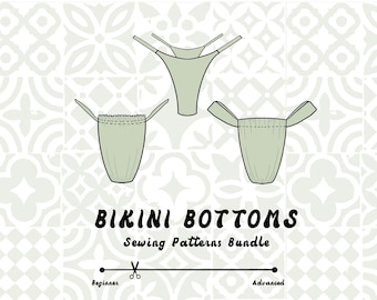 Bikini Bottoms Sewing Patterns | Brazilian Cheeky, High Rise (PDF)