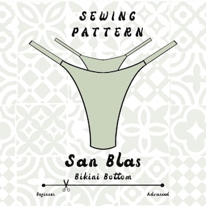 Bikini Bottom Sewing Pattern | High Rise | Cheeky/Thong Coverage | Seamless and Reversible | PDF | Sizes XS-2XL | Digital Download