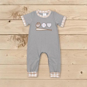 baseball romper,little brother baseball romper,infant ballgame romper,game day romper,toddle baby sports romper,baby boy romper