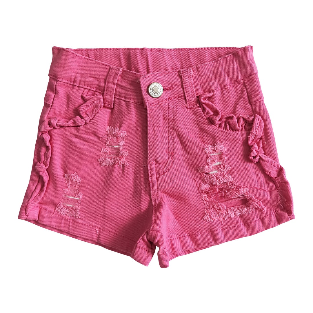Summer Denim Shorts Hot Pink Jeans Shorts Girls Jeans Denim Etsy