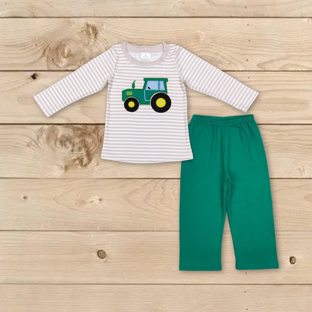 Baby Boy Farm Tractor Outfit,green Tractor Farm Outfit,baby Boy Gift