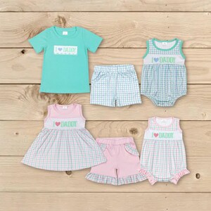 I love daddy sister brither matching outfit,daddys boy outfit,fathers day outfit,baby boy summer outfit,gift for dad,fathers day gift