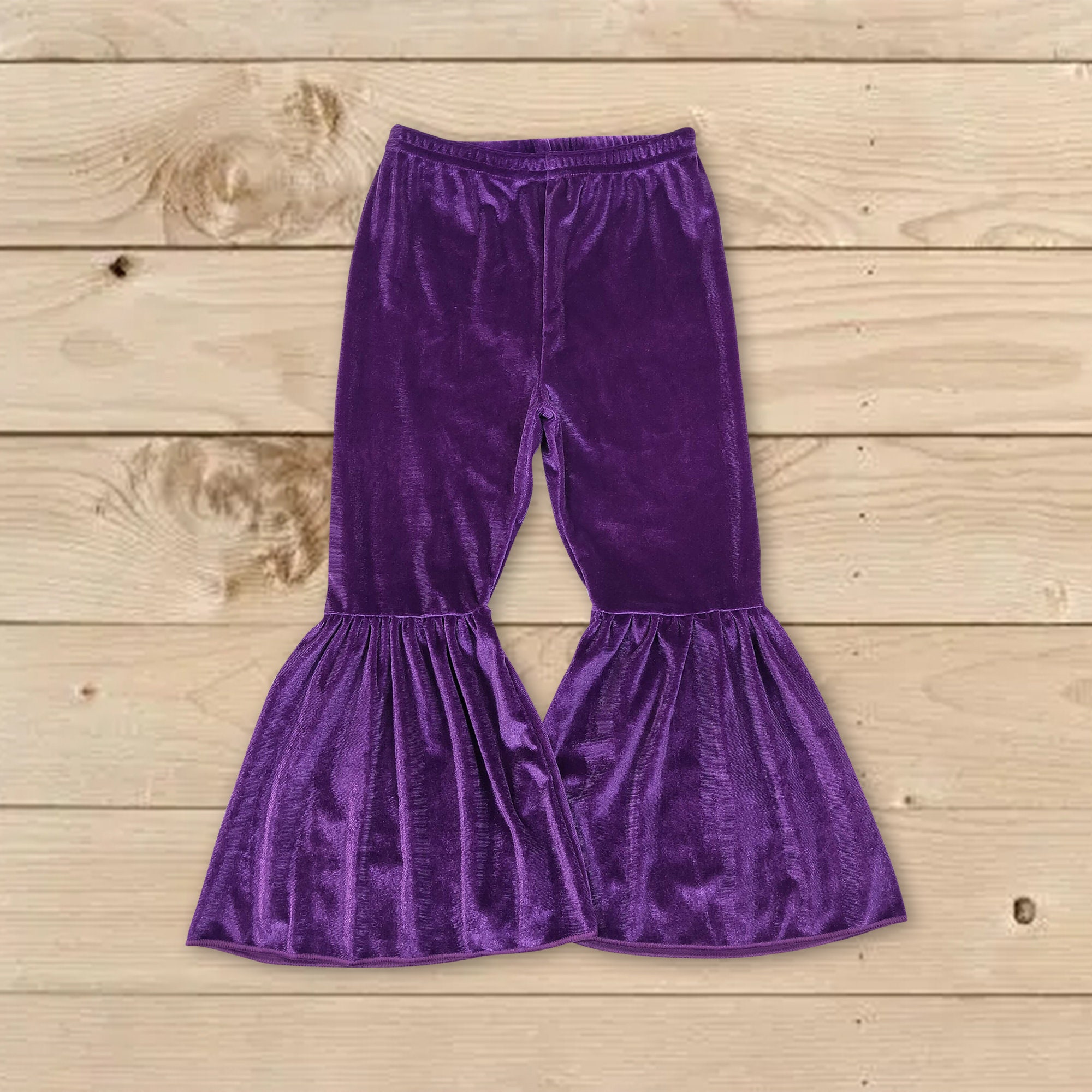Purple Stretch Velvet High Waist Leggings 155464 -  UK