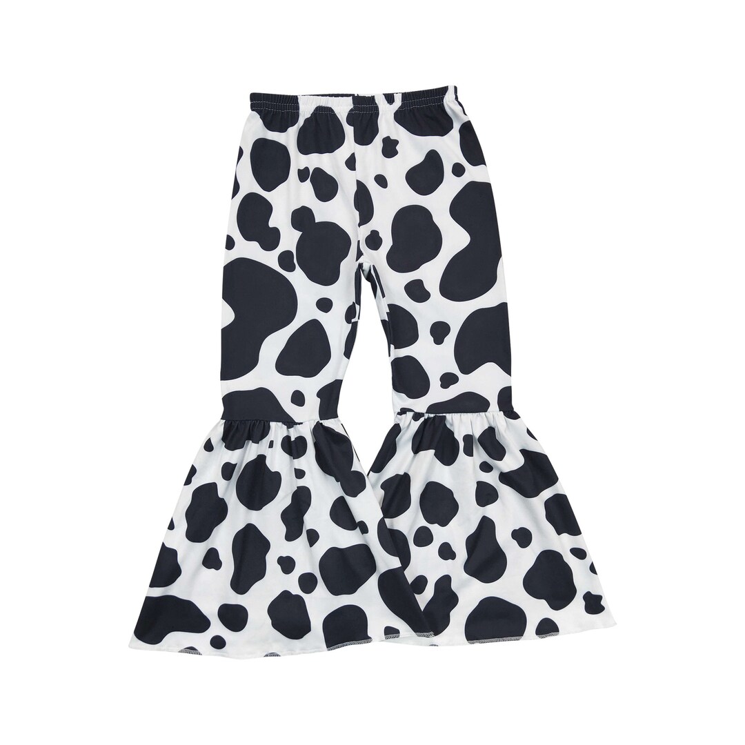 Cow Print Bell Bottoms Kids Farm Theme Birthday Pants Baby Etsy