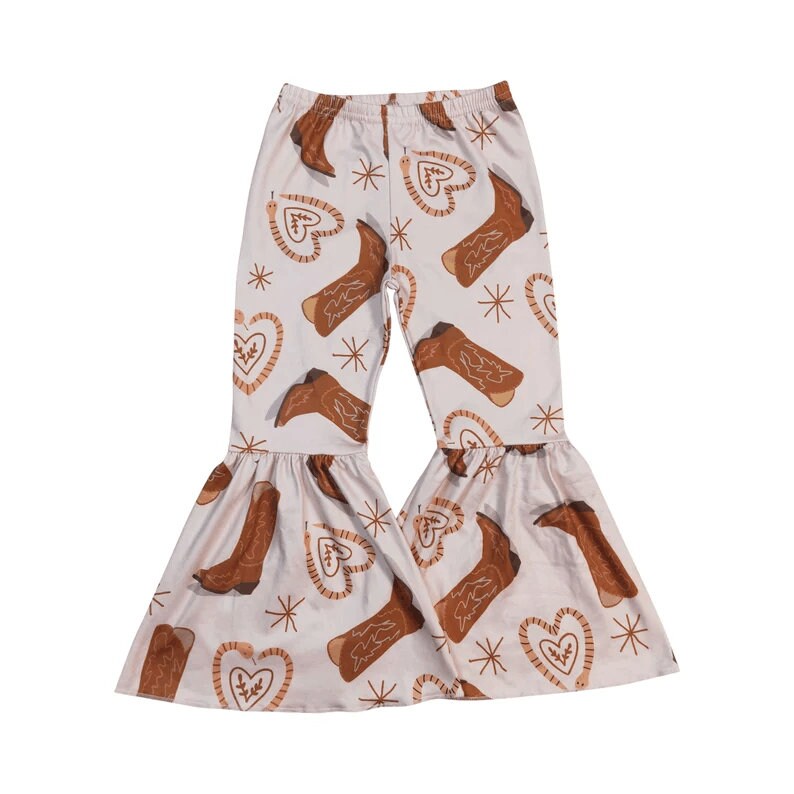 Cow Print Bell Bottoms Kids Farm Theme Birthday Pants Baby Etsy