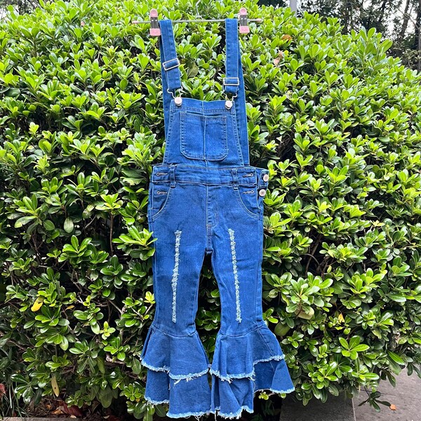 toddle girl distressed jeans overalls,wide leg bleue denim overall,custom jeans overalls romper,kids suspender overall jumpsuit,kids clothes