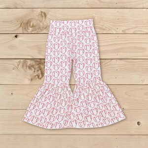 baseball heart bell bottoms,toddle girls baseball pants,baby girls milk silk bell bottoms,flare pants,wide leg baseball pants