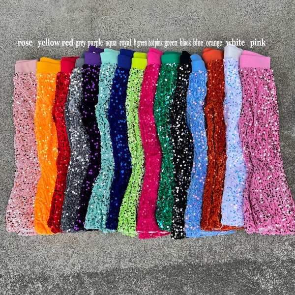 Girls Sequin Bell Bottoms,Toddle Girls Bell Bottoms,Birthday Girl Sequins Pants,Chindren Girls Glitter Pants,Disco Bell Bottoms,Winter Pants