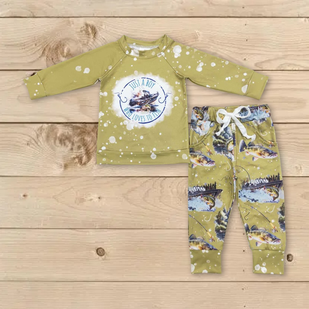 Just a Boy Who Loves to Fish,baby Boy Outdoor Finshing Outfit,fishing