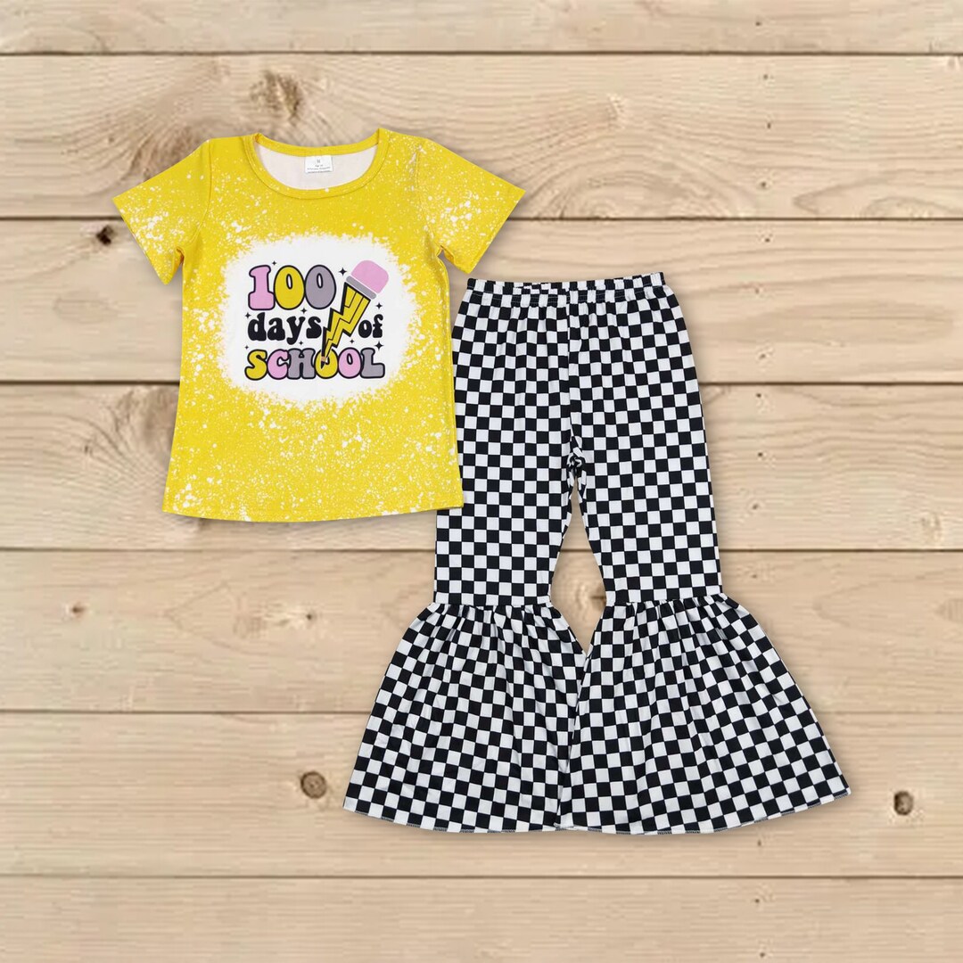100 Day School Outfit,baby Girls Back to School Outfit,kids School