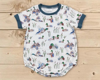 mallard duck romper,baby boy romper,boy duck romper,boy hunting romper,mallard romper,toddle boy one piece romper,boy summer romper