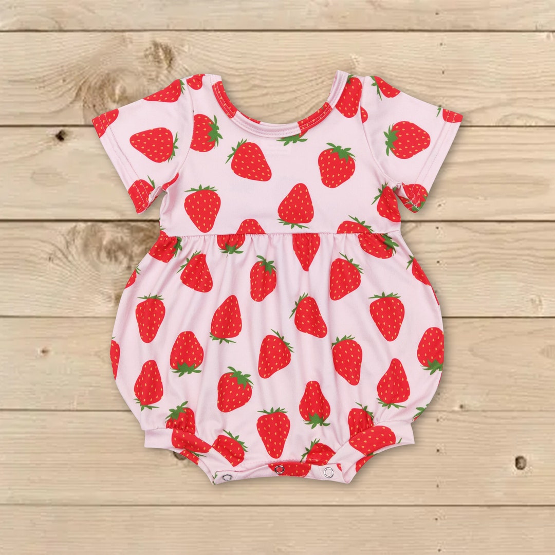 Strawberry Baby Romper,toddle Girls Strawberry Romper,first Birthday