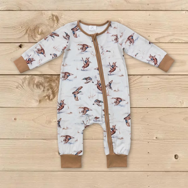 toddle duck romper,baby duck romper,kids duck romper,mallard duck romper,boy hunting romper,spring fall season romper,baby boy clothes