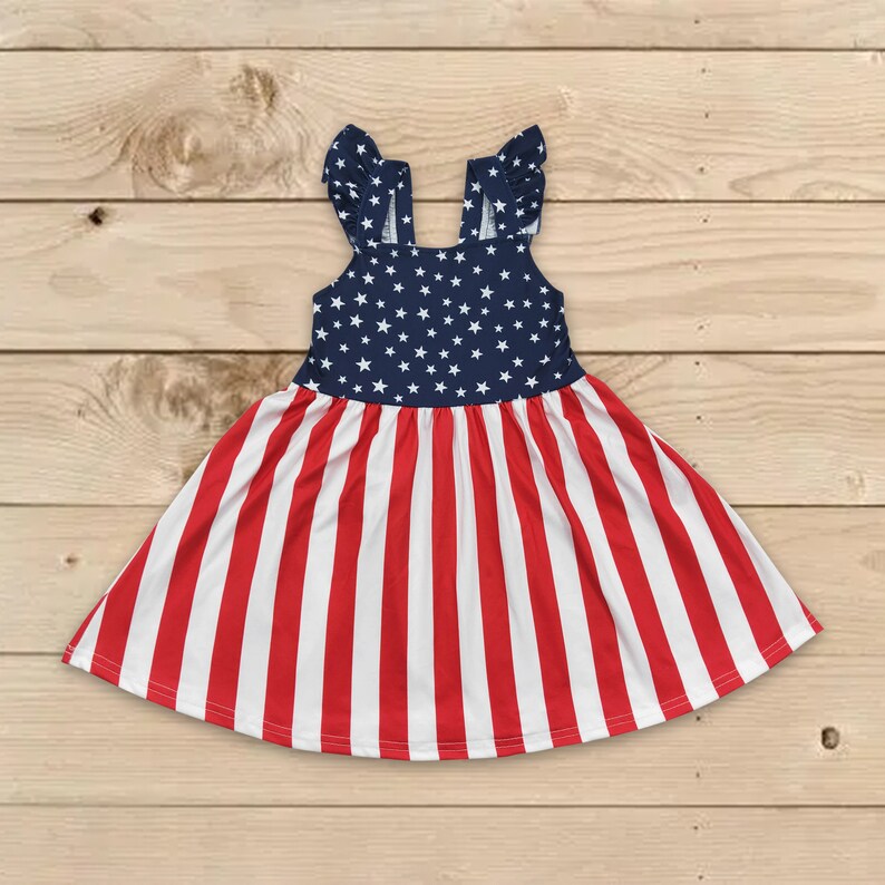 American Flag Dress Star Dress Independence Day Dress July Etsy
