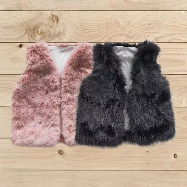 Black Fur Vest Etsy
