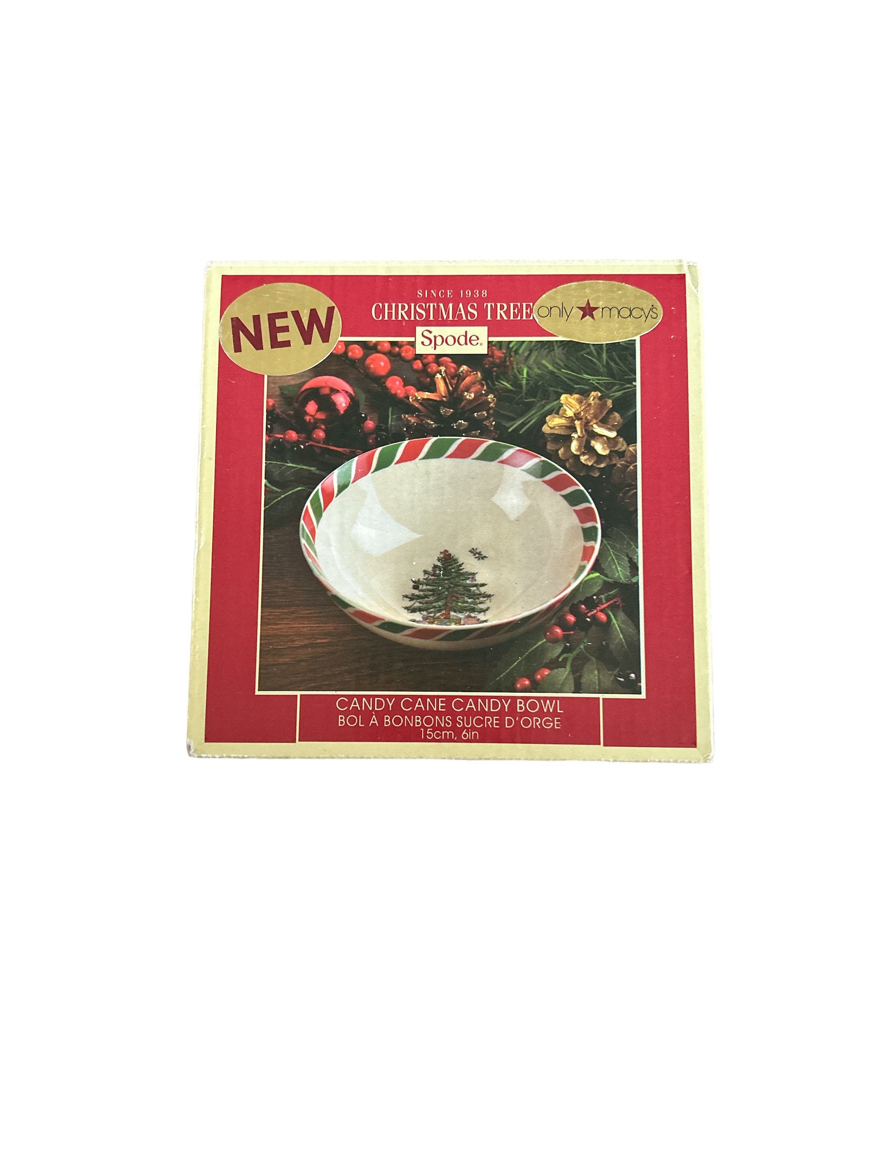 Spode Christmas Tree Candy Cane Candy Bowl Inch Holiday Decor