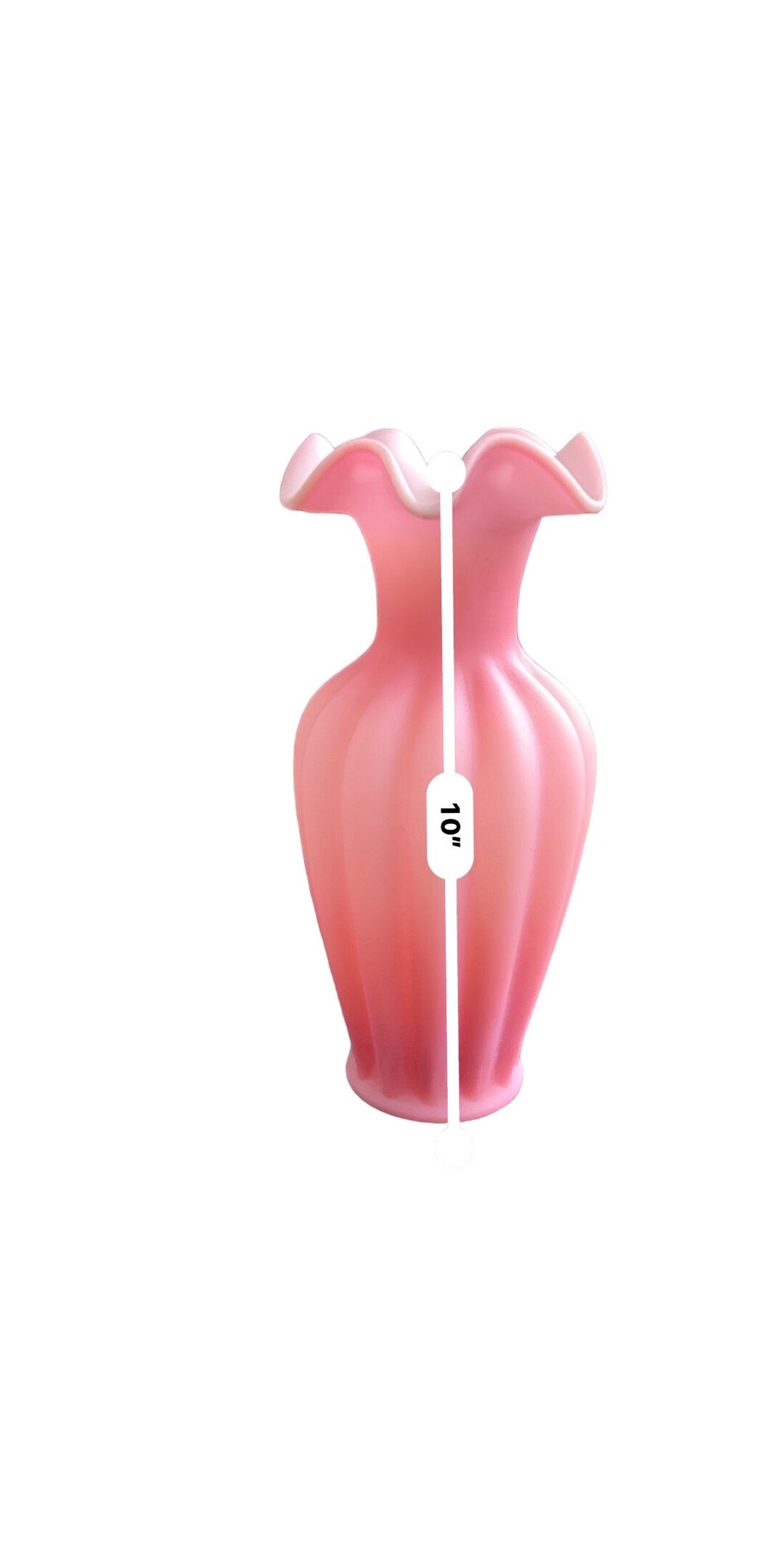 Pink Ruffle Rim Fenton Glass Vase Pink Spiral Satin Paneled Ruffle Rim 10” - Etsy