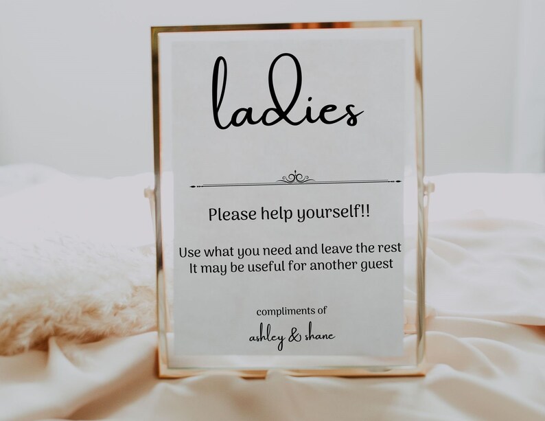 Wedding Bathroom Sign Template Wedding Ladies Gents Basket Etsy