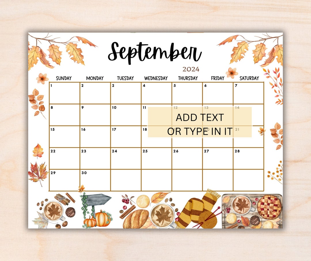 EDITABLE September 2024 Calendar Printable Monthly Calendar for EDITABLE September 2024 Calendar Printable Monthly Calendar for