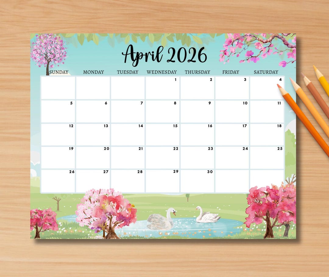 DITABLE April 2026 Calendar, Printable Fillable Monthly Planner April ...