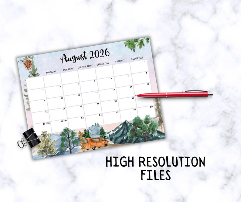 EDITABLE August 2026 Calendar, Printable Wall Calendar 2026, Kids ...