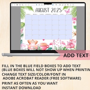 EDITABLE Wall Calendar 2025 Bundle, Pink Calendar W/ Love Hearts Sweets ...