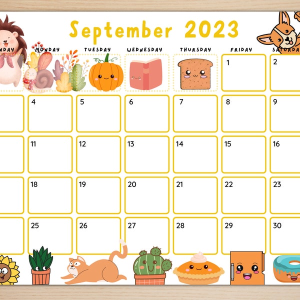 Kawaii Calendar - Etsy