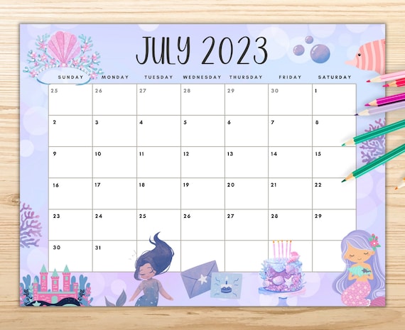 EDITABLE July 2023 Calendar Monthly Planner Cute Printable - Etsy