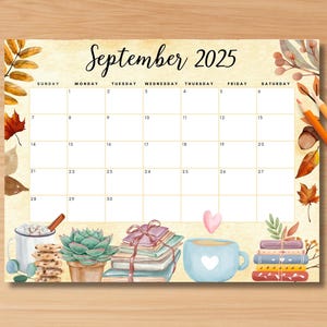 EDITABLE September 2025 Calendar, Monthly Planner for September, Classroom Calendar, Fillable Monthly Calendar Kids Planner Kids Schedule