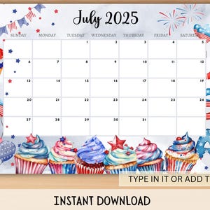 EDITABLE Monthly Calendar 2025 Bundle, Cute Printable Fillable Monthly ...