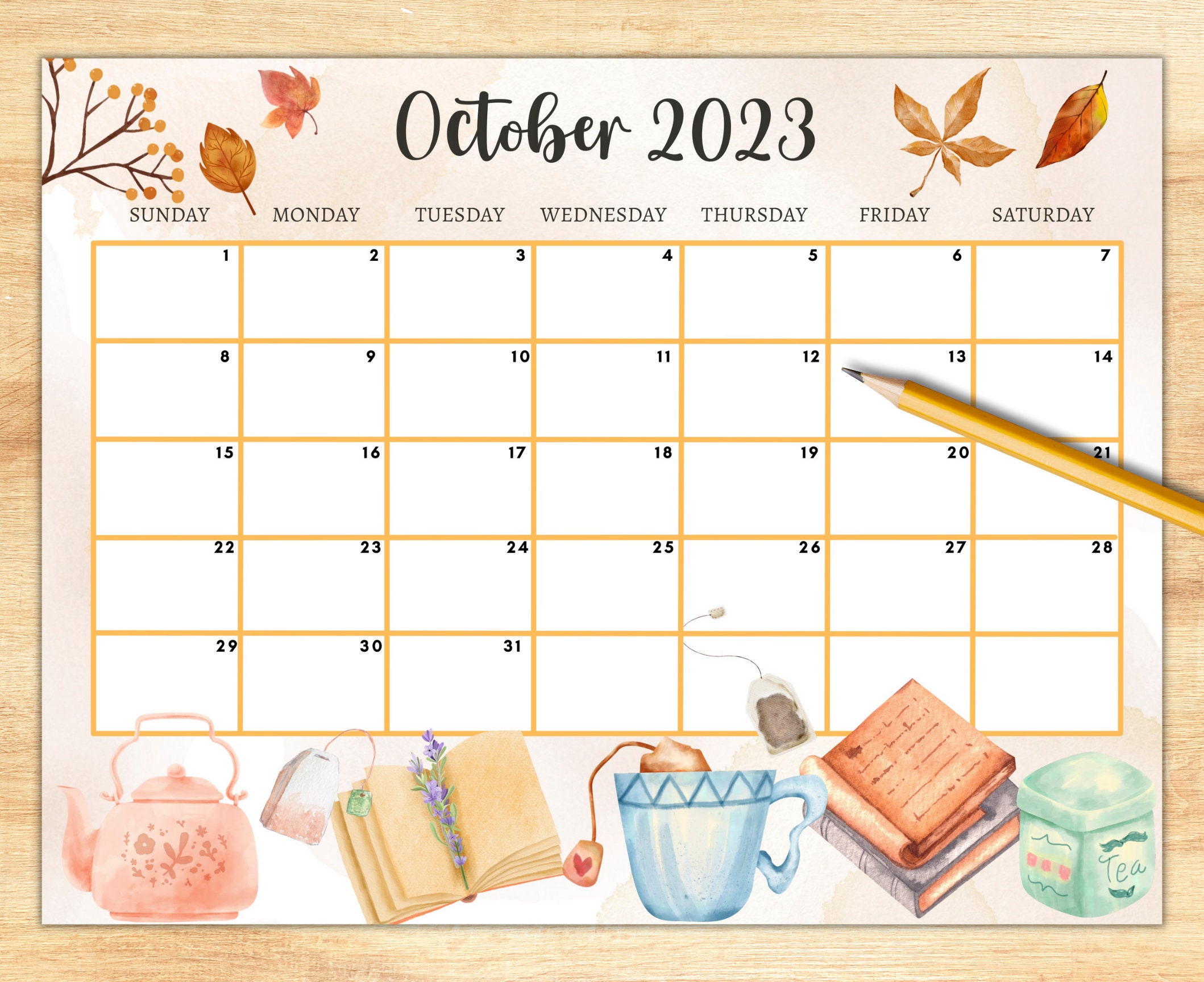 Calendar Template October 2023 Word