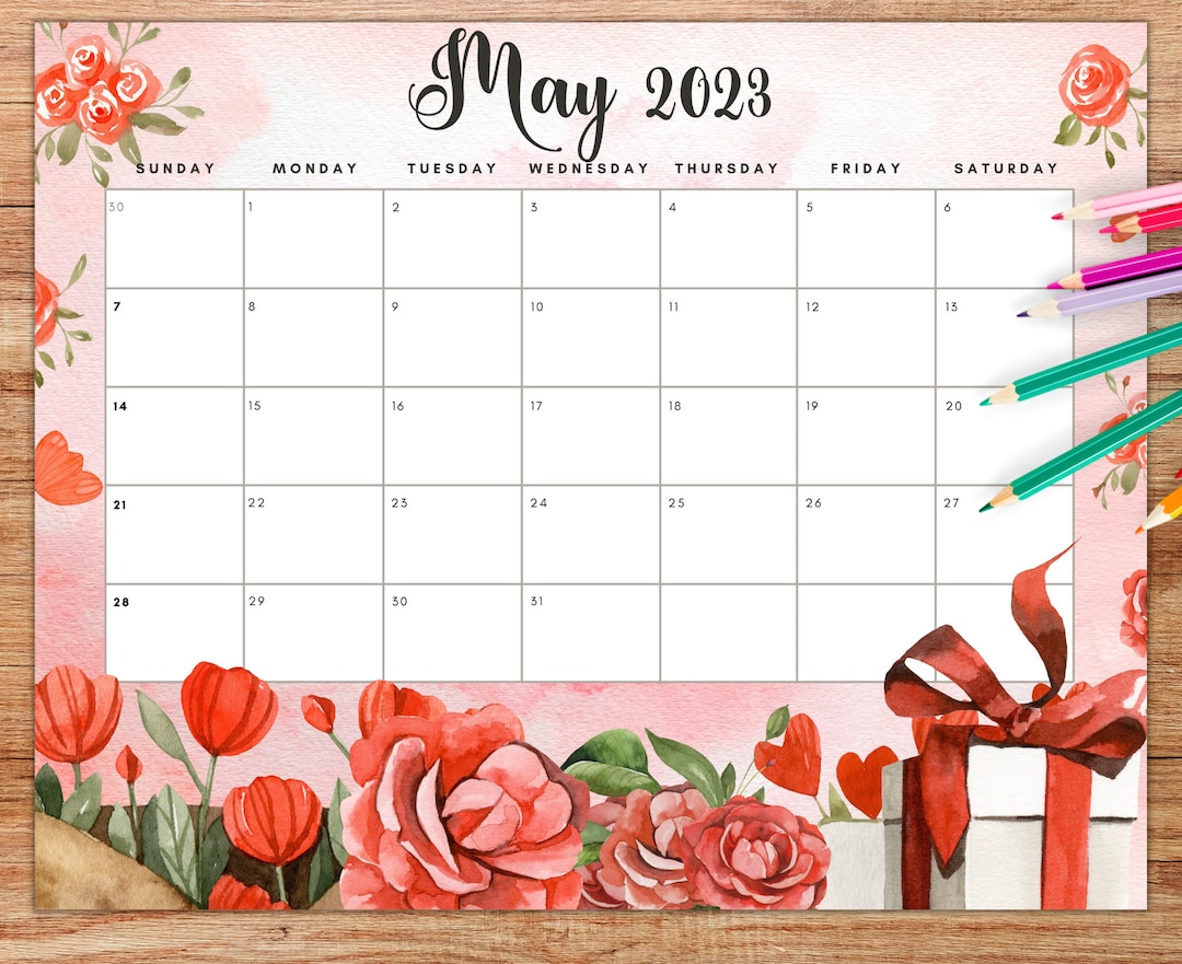 Editable May Calendar Template