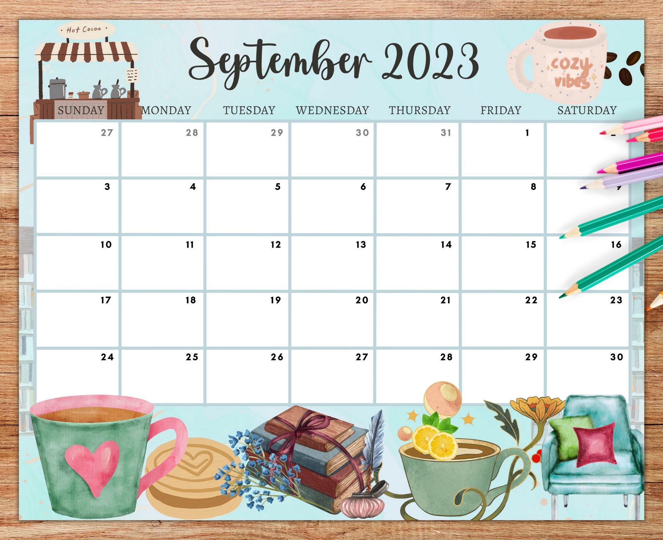 Letter Size Calendar - Etsy