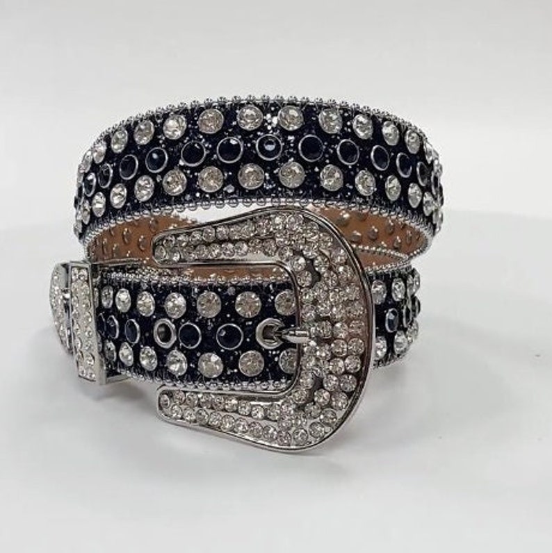 Rhinestone Studded Y2k Belt Etsy