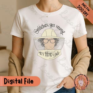 Gothic Beekeeper PNG Snitches Get Stung Hive Code Digital Download Bee Whisperer Dark Academy Creepy Cute Sublimation Clipart