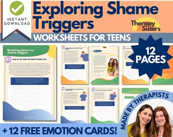Trauma/PTSD & Shame Workbook | Trauma Journal Printable CBT Anxiety Workbook Anger Management Therapy Self Care Journal Mental Health